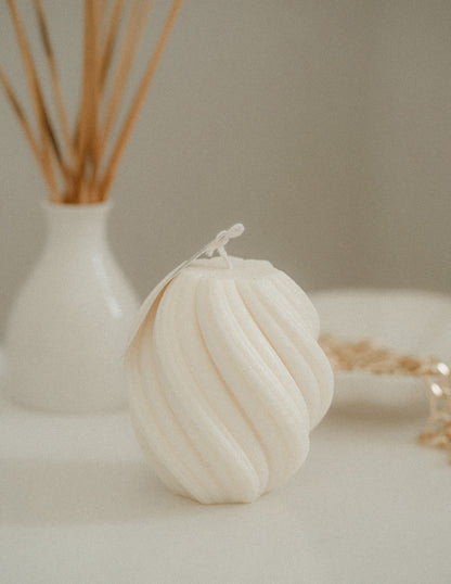 Maeve Twirl Column Candle | Home Decor Soy Candle for Home, Bath, Aromatherapy and Special Occasions