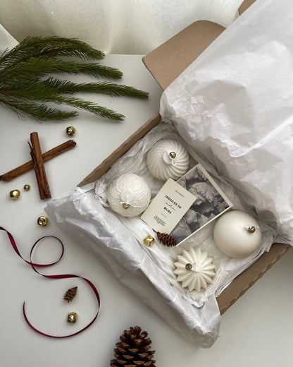 Ornament Gift Box Candle Set - 4 | Soy Aromatherapy Candle for Home Decor, Bath, and Special Occasions