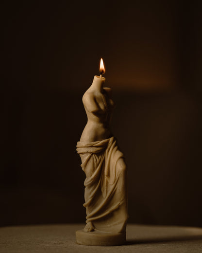 Venus de Milo Sculpture Candle | Soy Aromatherapy Candle for Home Decor, Bath, and Special Occasions