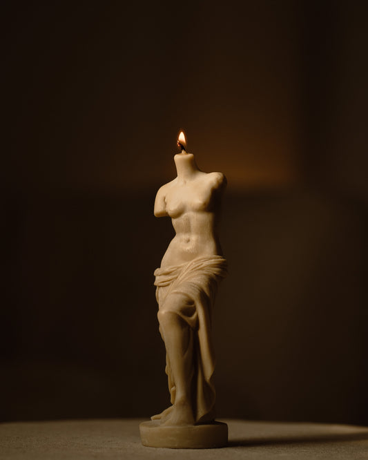 Venus de Milo Sculpture Candle | Soy Aromatherapy Candle for Home Decor, Bath, and Special Occasions