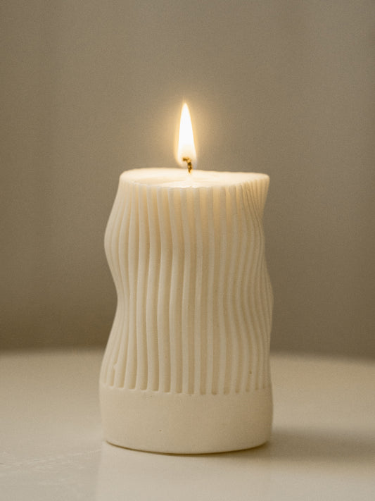 Hygea | Irregular Rippled Soy Aromatherapy Candle for Home Decor, Bath, and Special Occasions