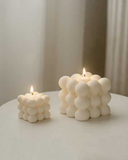 Afros XXL Colossal Bubble Cube Candle | Soy Aromatherapy Candle for Home Decor, Bath, and Special Occasions