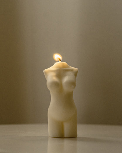 Hera | Pregnant Female Body Torso Candle | Soy Aromatherapy Candle for Home Decor, Bath, and Special Occasions