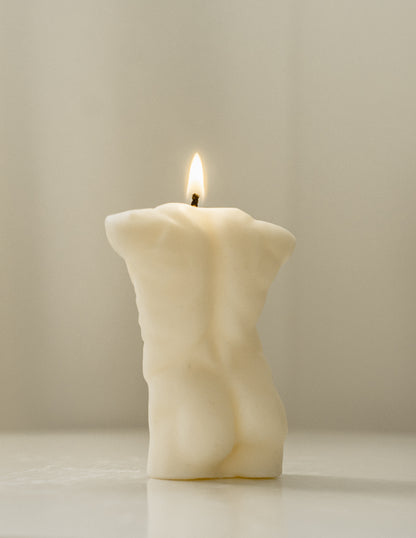 Hermes | Male Body Torso Candle | Soy Aromatherapy Candle for Home Decor, Bath, and Special Occasions