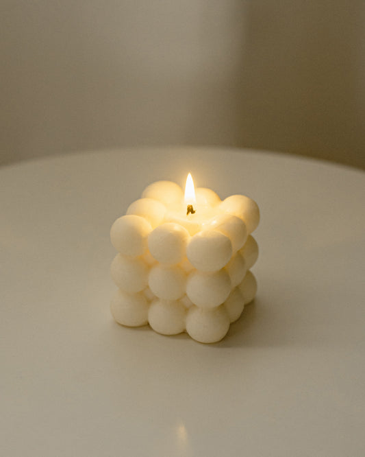 Afros Bubble Cube Candle | Soy Aromatherapy Candle for Home Decor, Bath, and Special Occasions