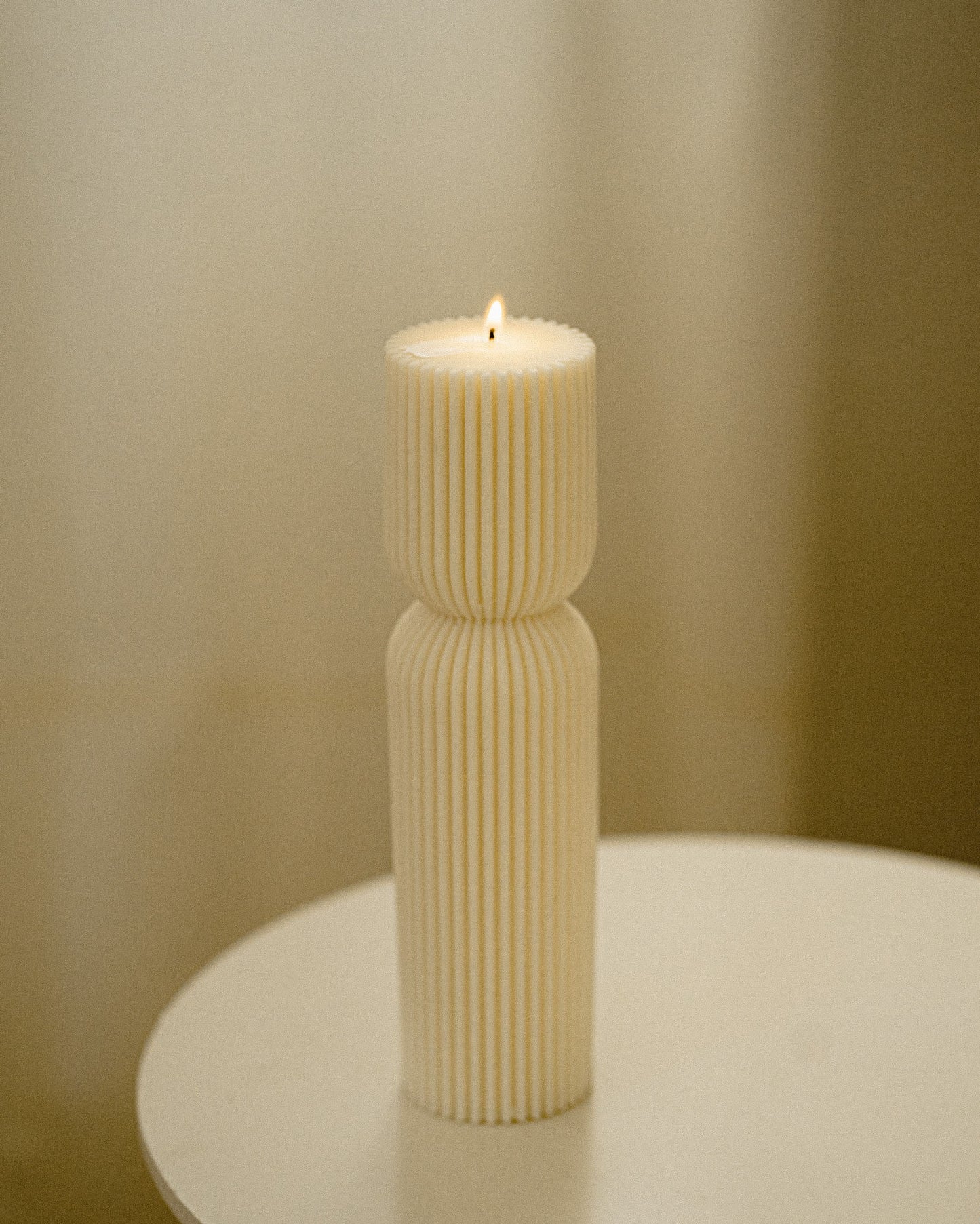 Willow | Ribbed Pillar Candle Set | Soy Aromatherapy Candle for Home Decor, Bath, and Special Occasions