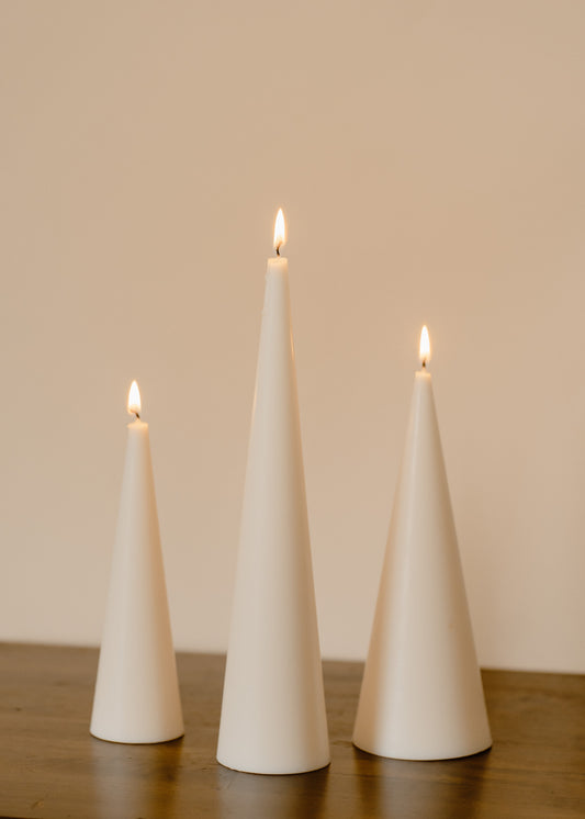 Conica | Cone Shaped Candle Set - 3 | Soy Aromatherapy Candle for Home Decor, Bath, and Special Occasions