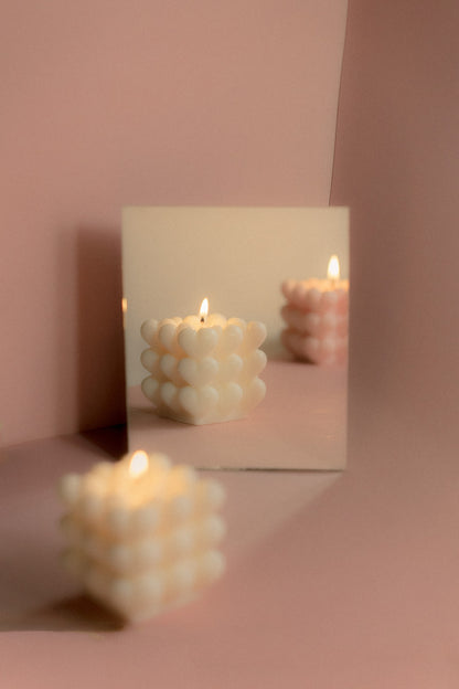 Afros Cupid's Cube | Heart Bubble Candle