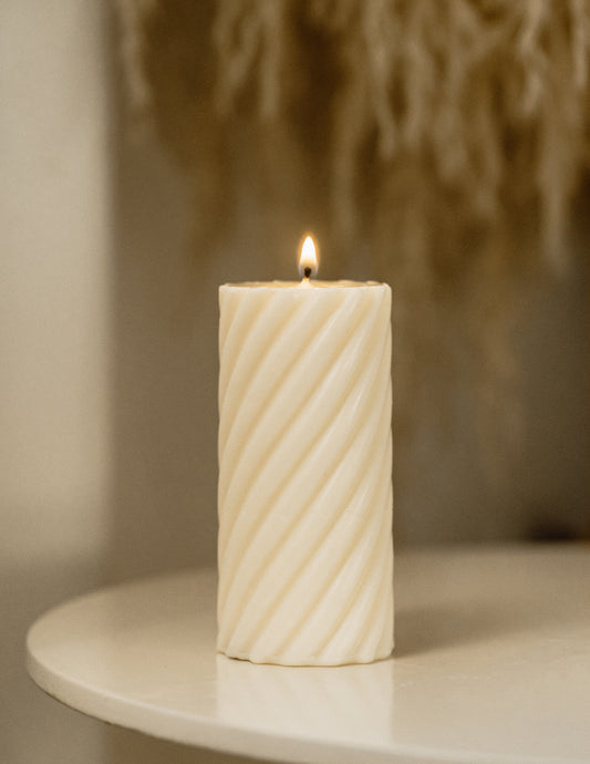 Spyros | Spiral Column Soy Aromatherapy Candle for Home Decor, Bath, and Special Occasions