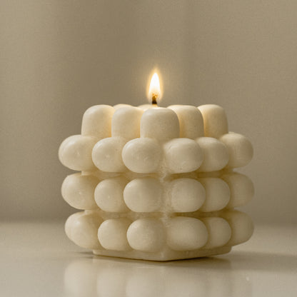 Afrós 3D Bubble Cube Candle | Soy Aromatherapy Candle for Home Decor, Bath, and Special Occasions