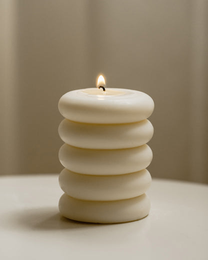 Beignet | Doughnut Cylinder Column Soy Aromatherapy Candle for Home Decor, Bath, and Special Occasions